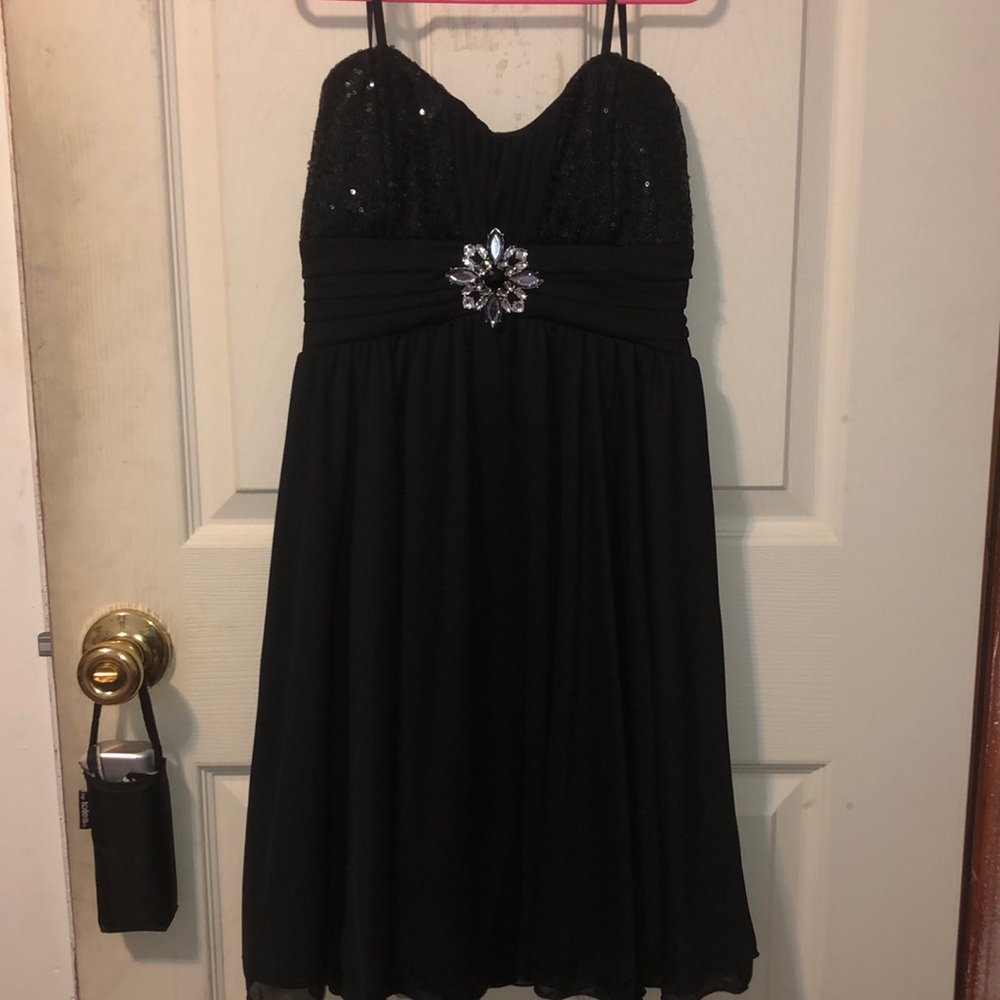 Black off the shoulder formal dress